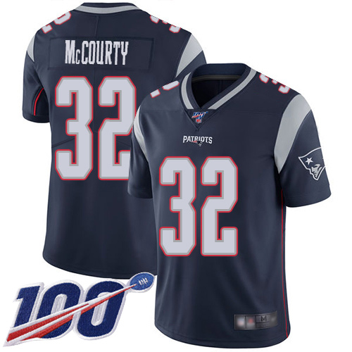New England Patriots Football #32 100th Limited Navy Blue Men Devin McCourty Home NFL Jersey